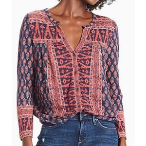 Lucky Brand Woodblock Printed Top Small